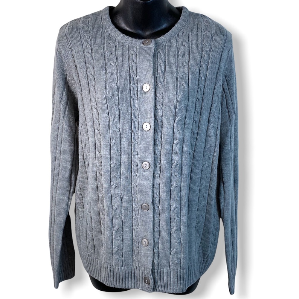 Turtle Bay New York grey button-down sweater cardi